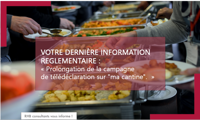 prolongation de la télédéclaration "ma cantine"