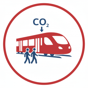 low carbon transport train people co2 no car icon
